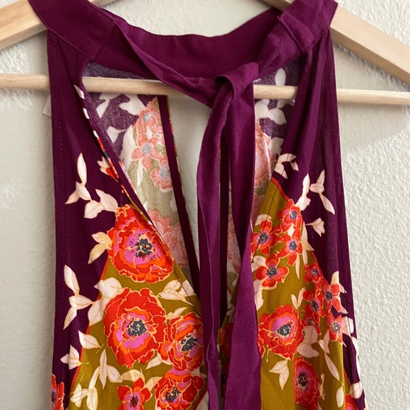 FREE PEOPLE floral print tunic tie high neck NWT - Picture 10 of 11